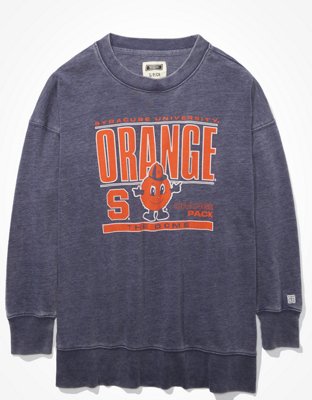 oversized orange sweatshirt