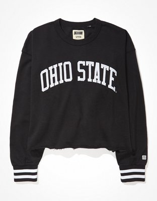Tailgate Women S Osu Buckeyes Tipped Raw Hem Sweatshirt