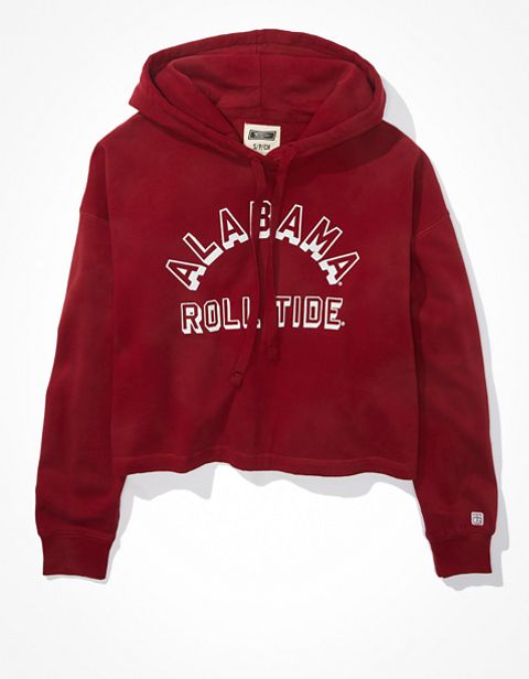 Женские худи American Eagle Tailgate Women's Alabama Crimson Tide Cropped Tie-Dye