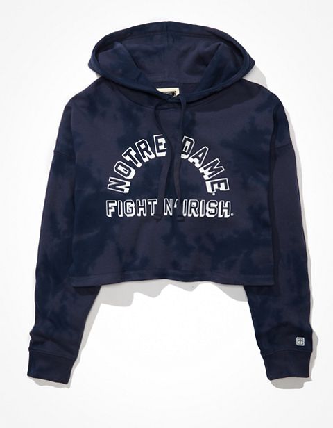 Женские худи American Eagle Tailgate Women's Notre Dame Cropped Tie-Dye