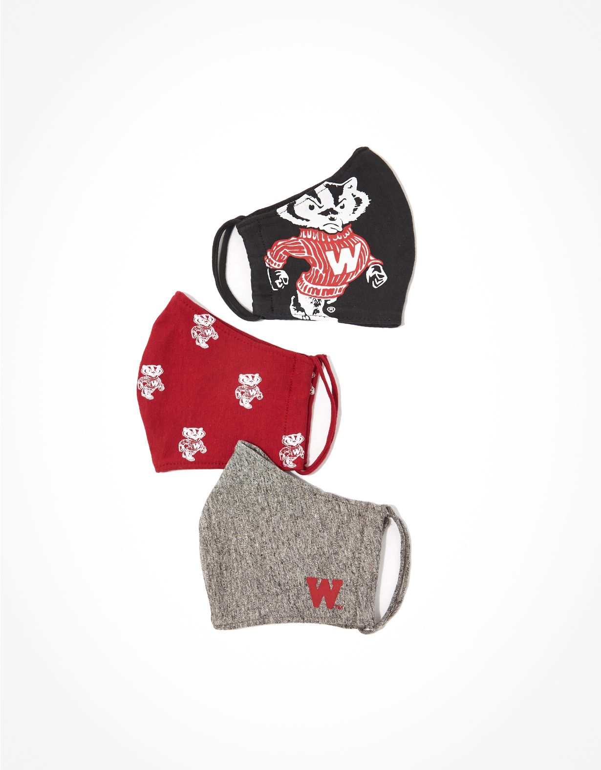Tailgate Wisconsin Badgers Face Mask 3-Pack