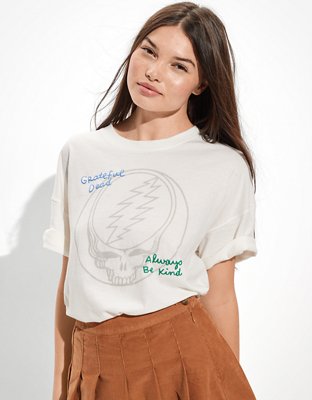 AE Oversized Embroidered Grateful Dead Graphic T-Shirt