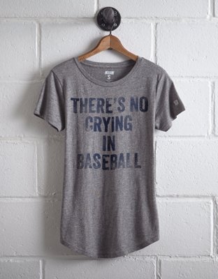 Tailgate Women's No Crying In Baseball Graphic Tee - Free Returns