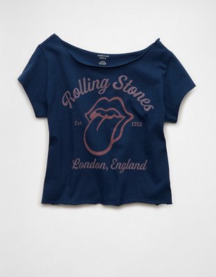 AE Off-the-Shoulder Rolling Stones Graphic T-Shirt