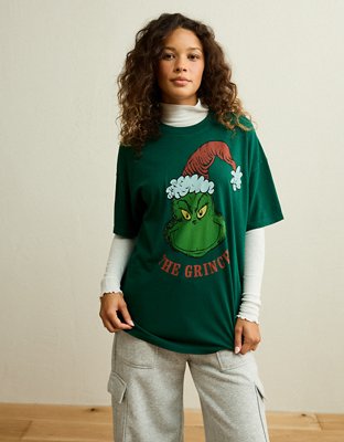 AE Grinch Oversized Holiday Graphic Tee