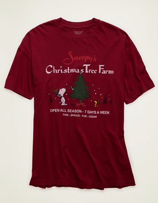 AE Peanuts Oversized Holiday Graphic Tee