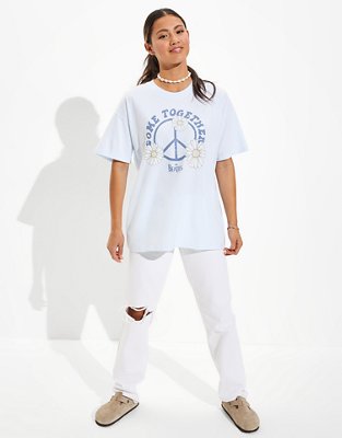 Женские футболки American Eagle AE Oversized Beatles Graphic Tee — фото 5