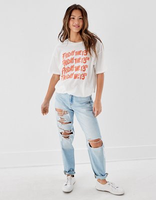Женские футболки American Eagle AE Oversized Friday the 13th Graphic Tee — фото 5