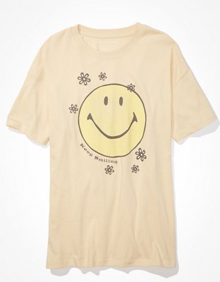Женские футболки American Eagle AE Oversized Smiley® Graphic Tee — фото 4