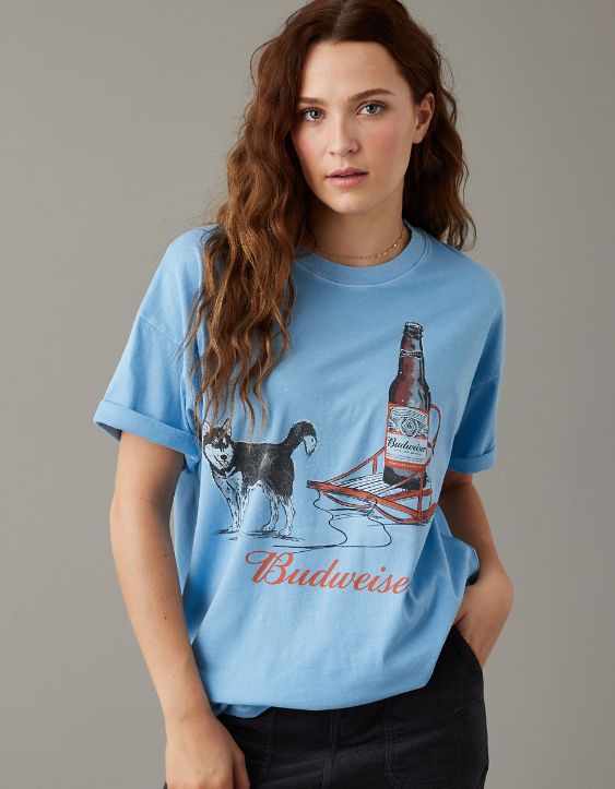 AE Oversized Holiday Budweiser Graphic Tee