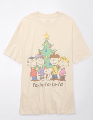 Женские футболки American Eagle AE Oversized Holiday Peanuts Graphic T-Shirt — фото 3