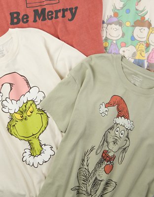 AE Oversized Holiday Grinch Graphic Tee