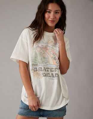 Oversized shirt for women pastel nude vintage graphic tees