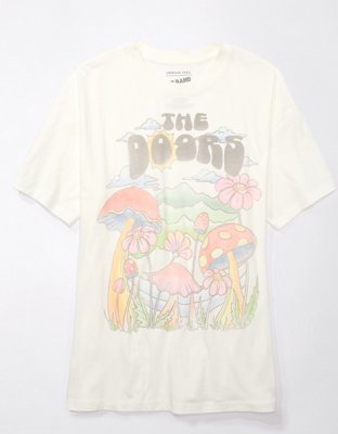 Ae Oversized The Doors Graphic T-Shirt Women's Cream Large/X-Large