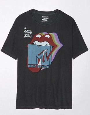 Neon Puffy Paint Rolling Stones White Tee White / 2XL
