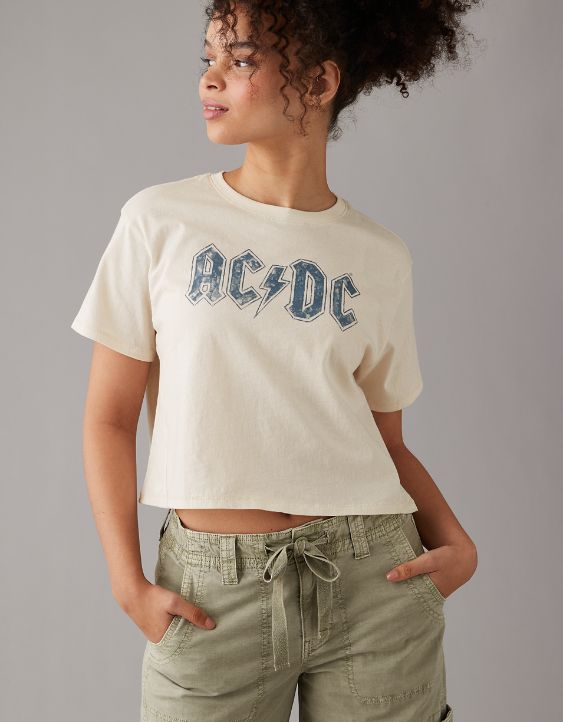 AE Cropped ACDC Graphic T-Shirt