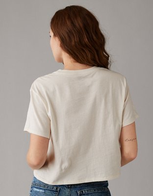 Женские футболки American Eagle AE Cropped Smiley Graphic T-Shirt — фото 4