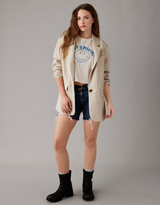 Женские футболки American Eagle AE Cropped Smiley Graphic T-Shirt — фото 3
