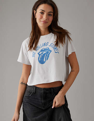 AE Cropped Rolling Stones Graphic Tee