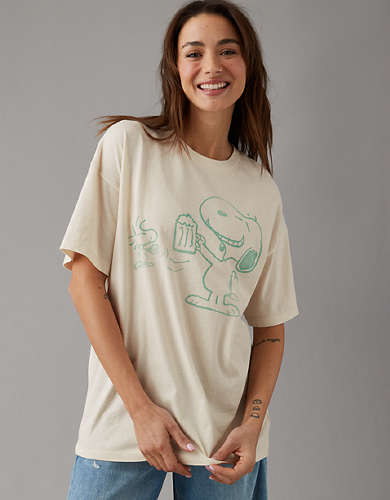 AE Oversized St. Patrick's Day Snoopy Graphic Tee