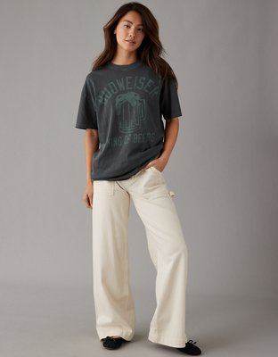 Женские футболки American Eagle AE Oversized St. Patrick's Day Budweiser Graphic Tee — фото 3