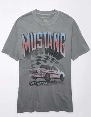 Женские футболки American Eagle AE Oversized Mustang Graphic T-Shirt — фото 3