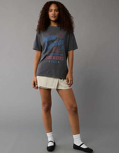 AE Oversized Willie Nelson Graphic T-Shirt