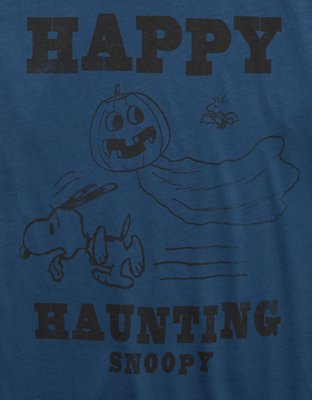 Женские футболки American Eagle AE Oversized Snoopy Halloween Graphic T-Shirt — фото 6