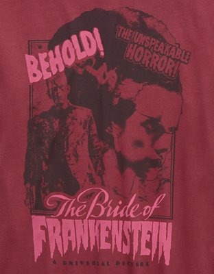 Женские футболки American Eagle AE Bride of Frankenstein Halloween Oversized Graphic T-Shirt — фото 6