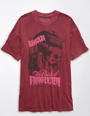 Женские футболки American Eagle AE Bride of Frankenstein Halloween Oversized Graphic T-Shirt — фото 3