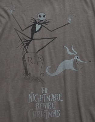 Женские футболки American Eagle AE Oversized Nightmare Before Christmas Halloween Graphic T-Shirt — фото 6