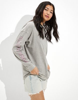 Женские футболки American Eagle AE Long-Sleeve Oversized Pink Floyd Graphic True Tee — фото 5