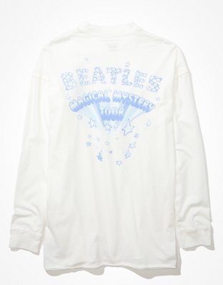 Женские футболки American Eagle AE Long-Sleeve Oversized The Beatles Graphic True Tee — фото 4