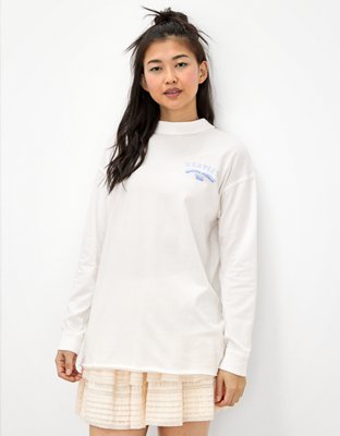 Женские футболки American Eagle AE Long-Sleeve Oversized The Beatles Graphic True Tee — фото 5
