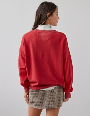 AE Oversized Holiday Peanuts Graphic Sweatshirt