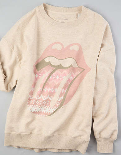 AE Oversized Holiday Rolling Stones Graphic Sweatshirt