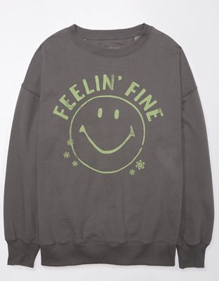 AE Oversized Smiley Graphic Sweatshirt