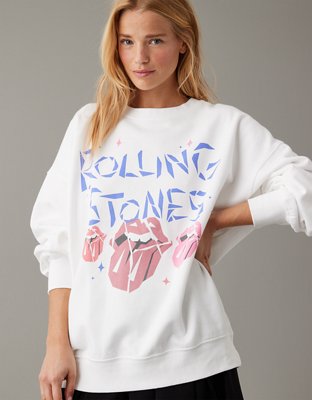 Official Rolling Stone Logo Sweatshirt: Modern Oversized Crewneck