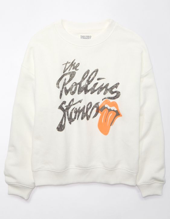 AE Oversized Distressed Rolling Stones Graphic Sweatshirt
