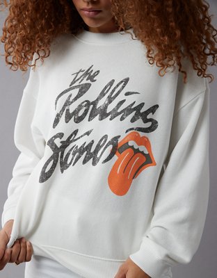 AE Oversized Distressed Rolling Stones Graphic Sweatshirt