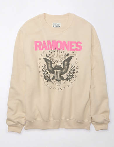 AE Oversized Distressed Ramones Graphic Sweatshirt