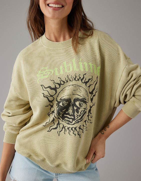AE Oversized Distressed Sublime Graphic Sweatshirt