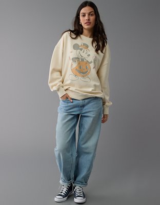 AE Oversized Halloween Mickey Mouse Graphic Sweatshirt