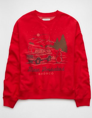 Женские худи American Eagle AE Holiday Bronco Graphic Relaxed Crew Neck Sweatshirt — фото 2