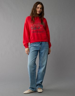 Женские худи American Eagle AE Holiday Bronco Graphic Relaxed Crew Neck Sweatshirt — фото 3