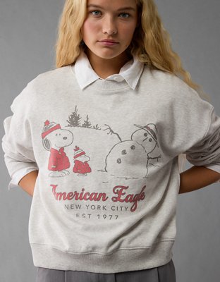 AE Snoopy Holiday Relaxed Crew Neck Sweatshirt