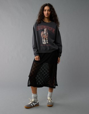 Женские худи American Eagle AE Holiday Budweiser Graphic Relaxed Crew Neck Sweatshirt — фото 5