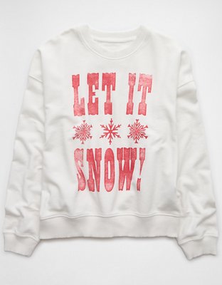 AE Sweatshirt Relajada con Cuello Redondo y Gráfico Festivo