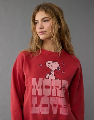 AE Valentine's Day Snoopy Graphic Relaxed Crew Neck Sweatshirt