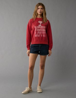 AE Valentine's Day Snoopy Graphic Relaxed Crew Neck Sweatshirt
